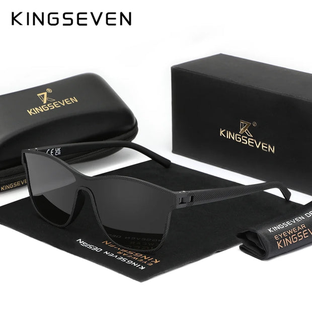KINGSEVEN Men Women  Fashion One-piece Sunglasses Polarized UV400 Glasses Large Frame Glass for Shopping