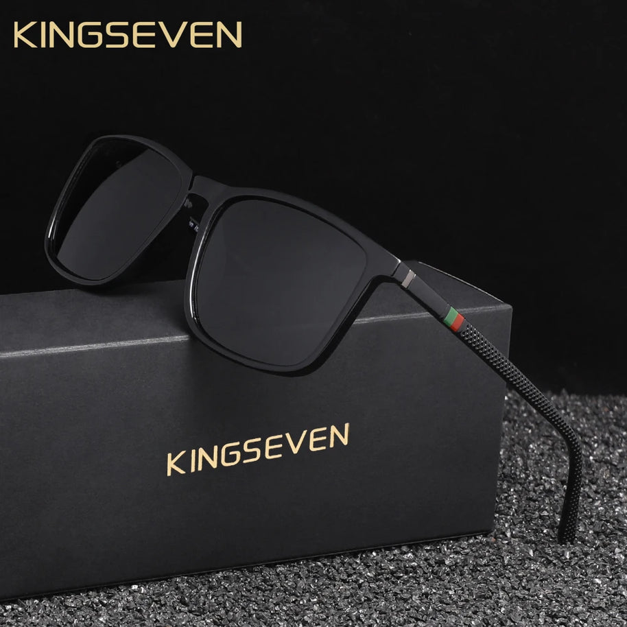 KINGSEVEN Large Frame Sunglasses Men/Women Polarized UV400 Lens Causal Glasses Vintage Rectangle Fishing Driving Outdoor Eyewear