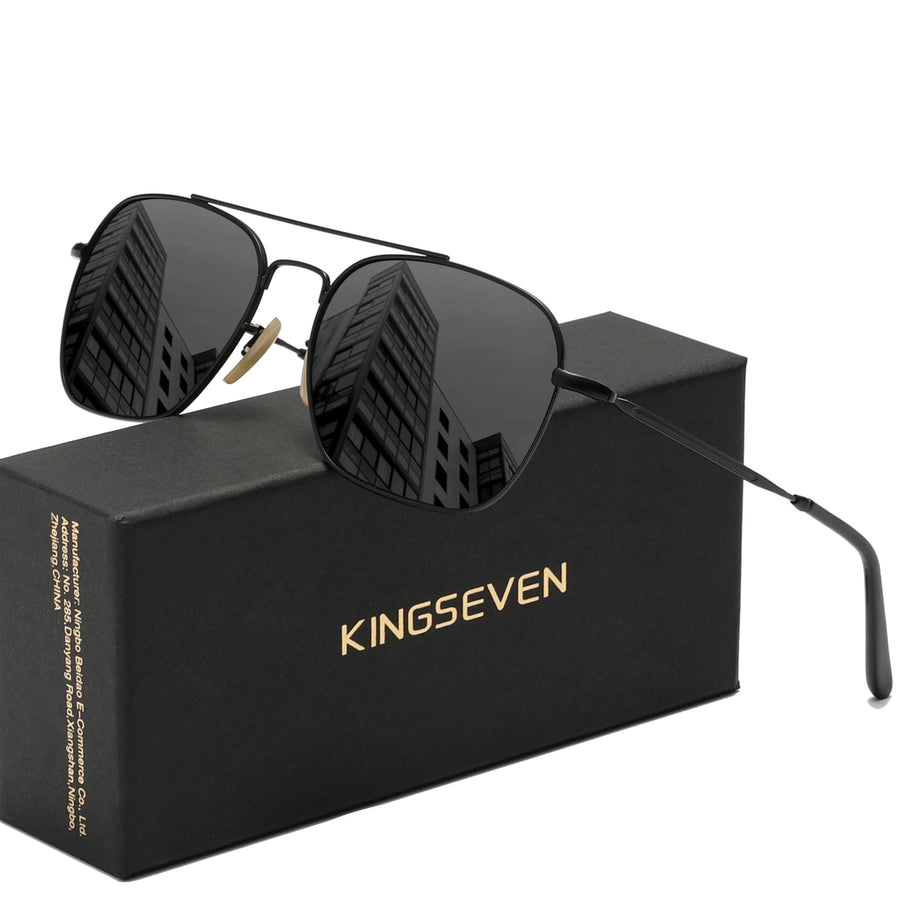 KINGSEVEN Brand Men Trendy Sunglasses Fashion Square Alloy Frame Women Polarized UV400 Glassses Luxury Driving Outdoor Eyewear