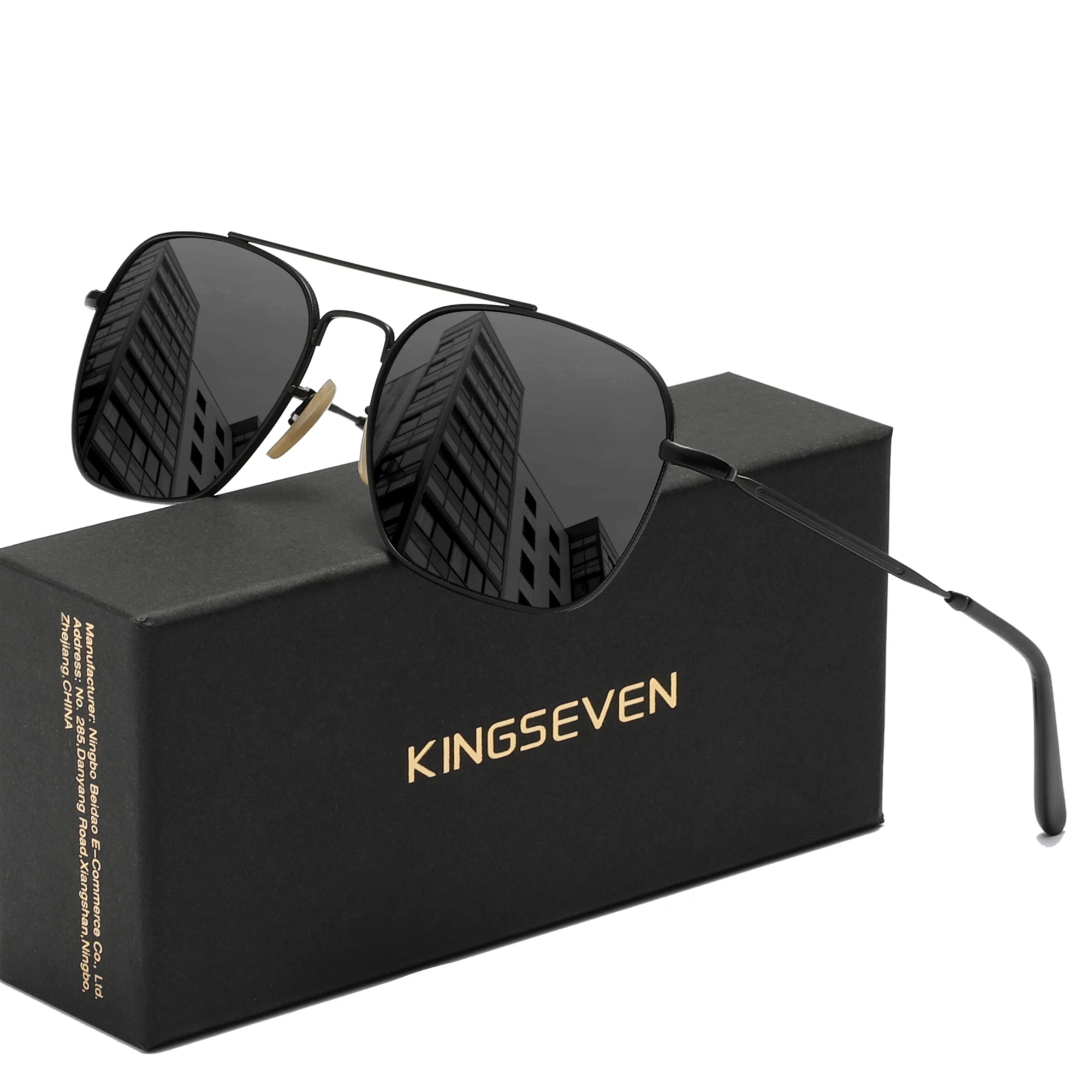 KINGSEVEN Brand Men Trendy Sunglasses Fashion Square Alloy Frame Women Polarized UV400 Glassses Luxury Driving Outdoor Eyewear