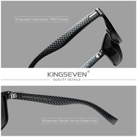 KINGSEVEN Luxury Sunglasses Men Women Travel Driving Square Frame Anti-Glare TR90 Polarized UV400 Trendy Male Fishing Eyewear