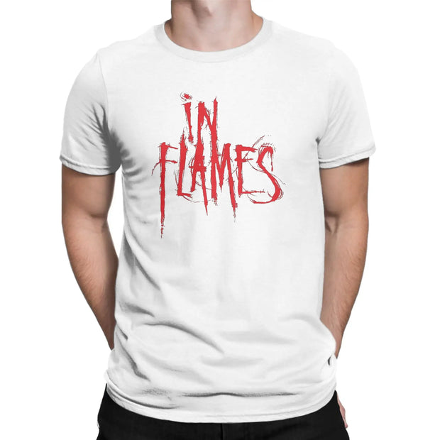  in Flames rock metal band  Tee Shirt for Men Women Graphic Printing T Shirts  100% Cotton Clothing
