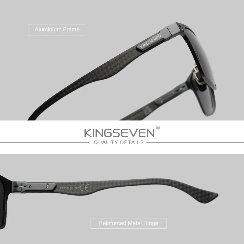 KINGSEVEN Luxury Aluminum Sunglassses For Men Retro Rectang Polarized UV400 Glasses Driving Sports Women New Fashion Accessory