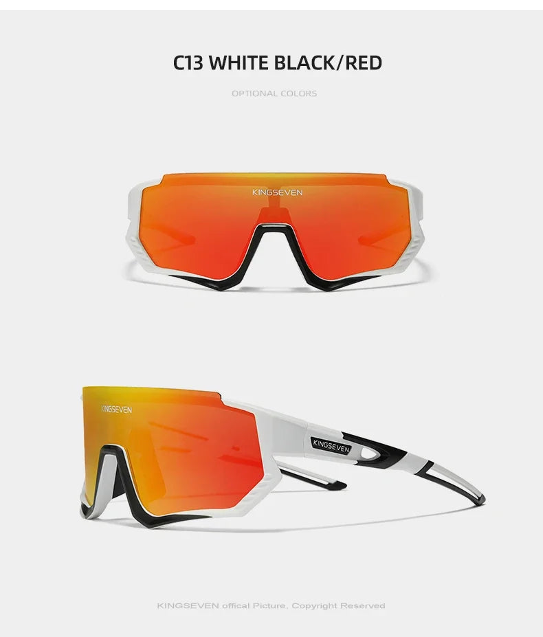 KINGSEVEN Cycling Sunglasses Men Women Mtb Bicycle Glasses Anti-UV Bike Goggles Outdoor Sport bike Large Frame