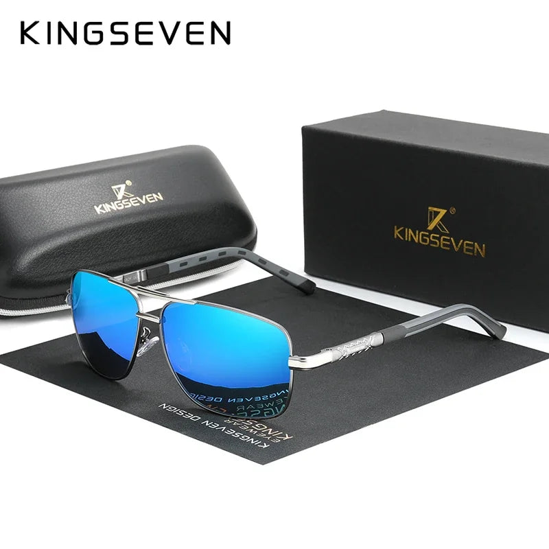 KINGSEVEN Aluminum Sunglasses Men/Women‘s Polarized UV400 Fashion Sunscreen Glasses Classical Driving Rectangle Business Eyewear