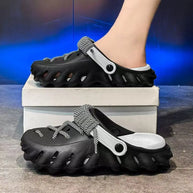 Fashion Men's Outdoor Non-slip Sandals Summer Durable Beach Shoes Thick Bottom Hollow-Out EVA Breathable Slip-On Slippers Couple