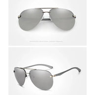 KINGSEVEN Fashion Pilot Rimless Sunglasses Men Classical UV400 Polarized Large Frame Glasses Casual Driving Outdoor Eyewear