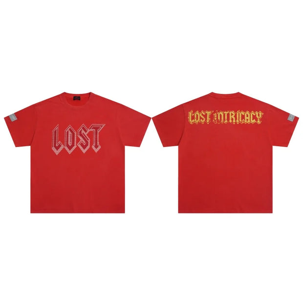 Lost Intricacy Oversized Streetwear T-Shirt Unique Print Lightweight Fashion Top