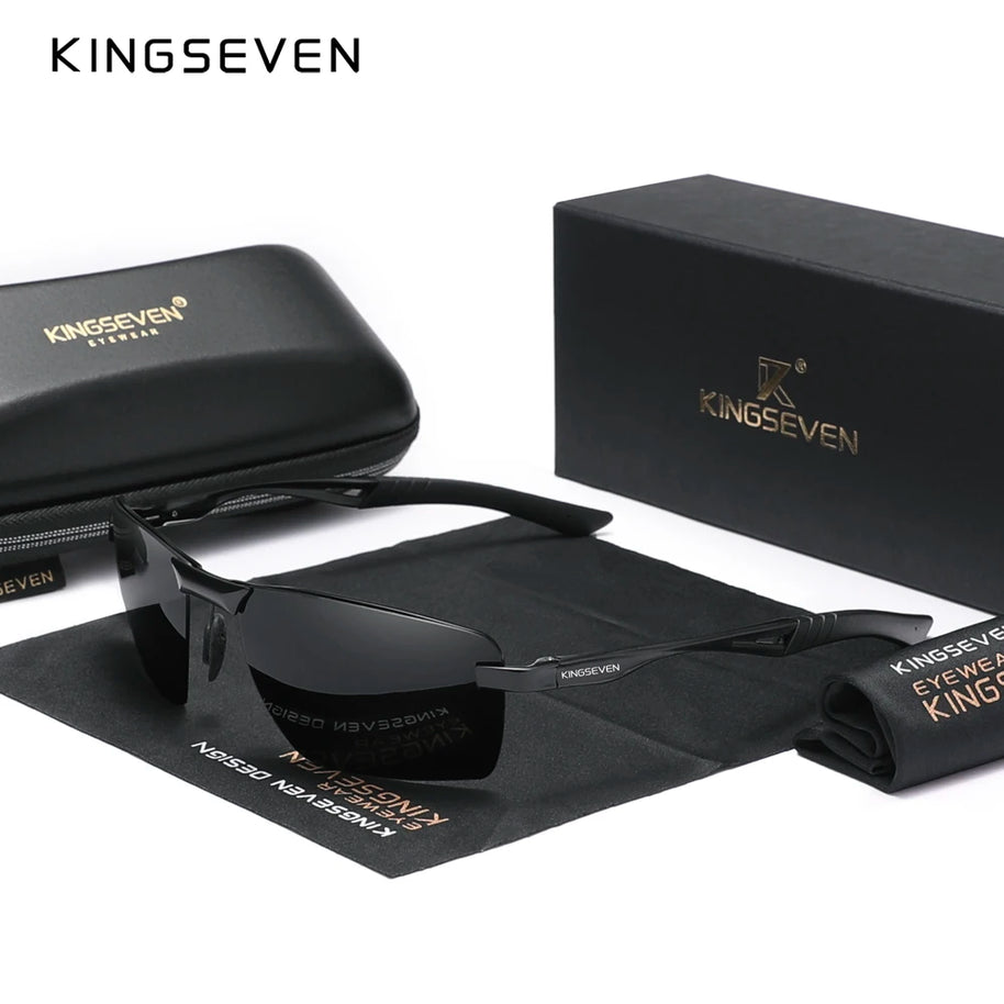 KINGSEVEN 2024 New Men's Polarized Sunglasses Aluminum Frame UV400 Sun Glasses Male Eyewear Driving Glasses