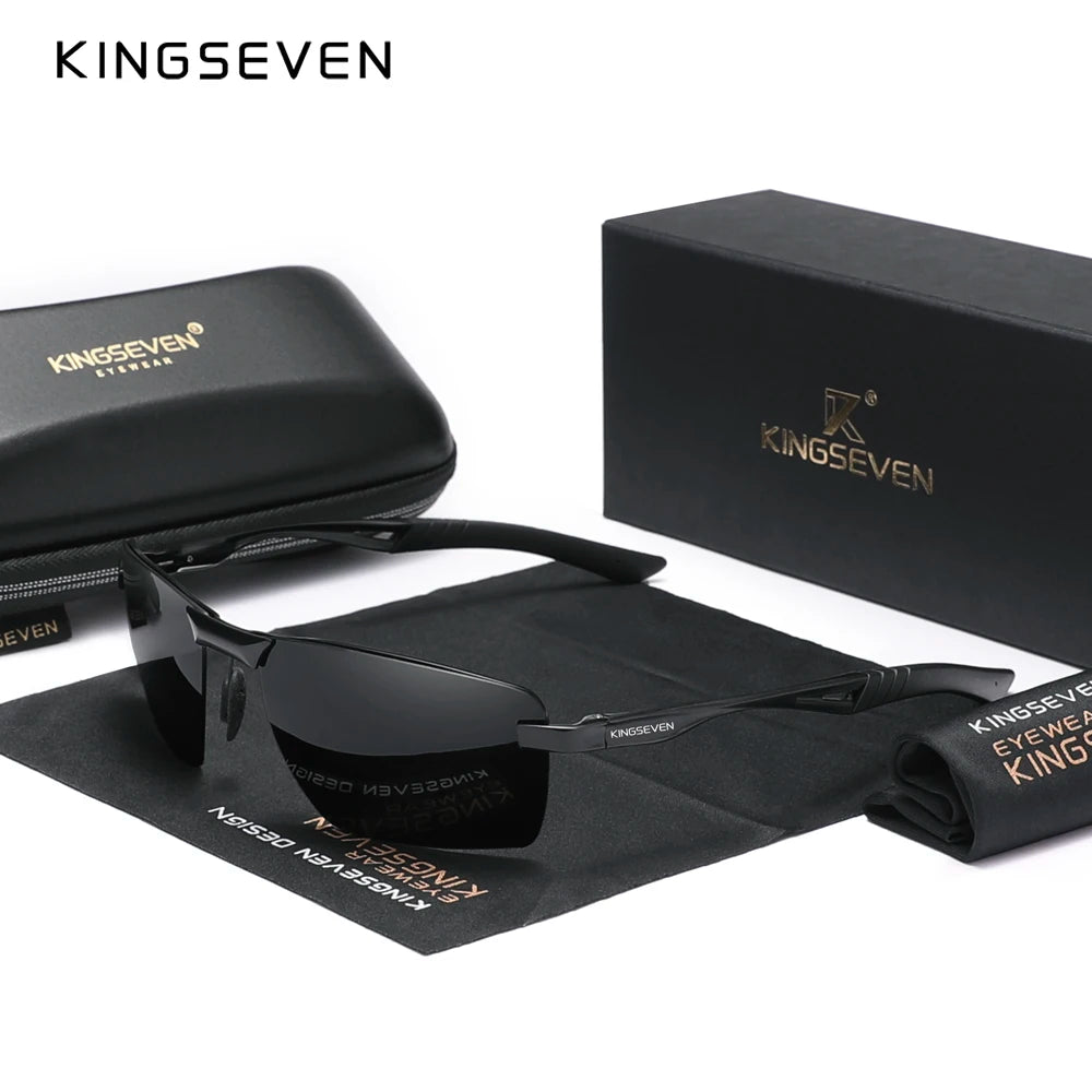 KINGSEVEN 2024 New Men's Polarized Sunglasses Aluminum Frame UV400 Sun Glasses Male Eyewear Driving Glasses