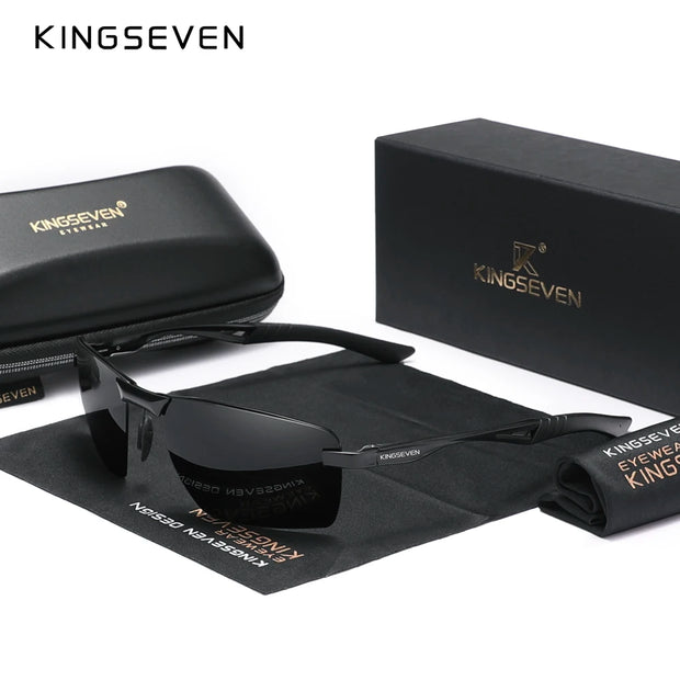 KINGSEVEN 2024 New Men's Polarized Sunglasses Aluminum Frame UV400 Sun Glasses Male Eyewear Driving Glasses