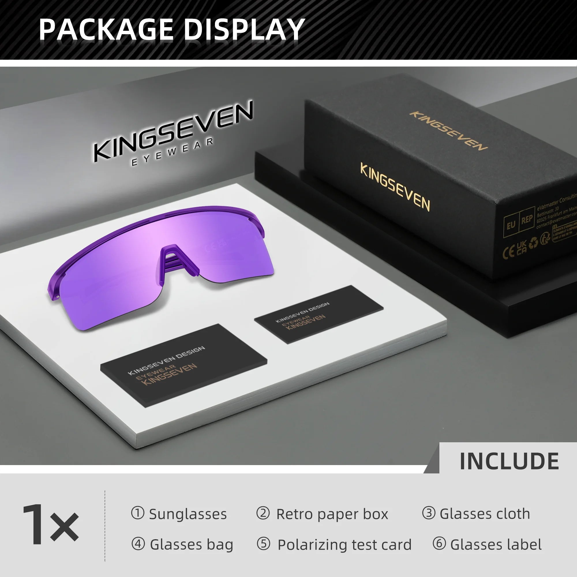 KINGSEVEN Brand Cycling Sunglasses Men Women Bicycle Glasses Climbing Anti-UV Bike Sports Large Frame