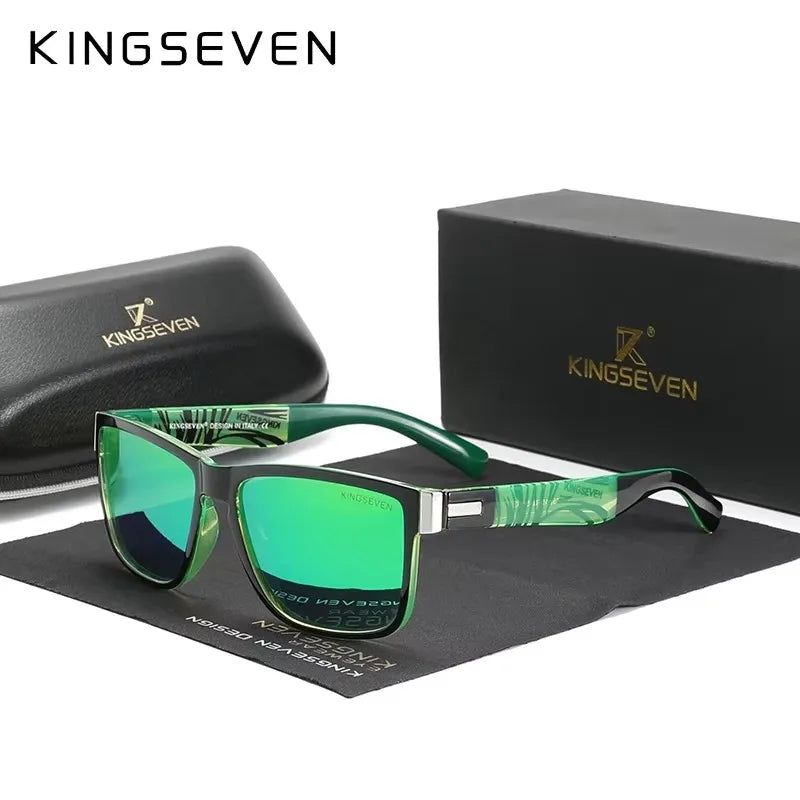 KINGSEVEN Sports Polarized Sunglasses Men Women UV400 Lens Retro Rectangle Fashion Square Frame Glasses Goggles Cycling Eyewear