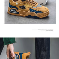 Men's Casual Shoes Soft Sole Breathable Leather Shoes Comfort Trainer Running Jogging Shoes Lightweight Walking Sneakers Male