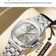 POEDAGAR Top Original Watch For Woman Luminous Date Week Square Ladies Watch Stainless Steel Quartz Women's Watches Female Reloj