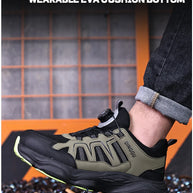 Men Safety Shoes Rotating button Work Sneakers Industrial Puncture-Proof Anti-smash Steel Toe Work Shoes Protective Safety Boots