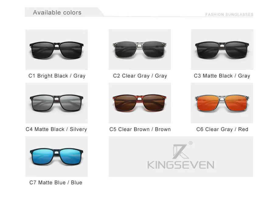 KINGSEVEN Large Frame Sunglasses Men/Women Polarized UV400 Lens Causal Glasses Vintage Rectangle Fishing Driving Outdoor Eyewear