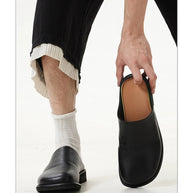 Leather slippers for men slip in style casual Dress shoes Lazy high-end Cleanfit Mules summer breathable outdoor commuting