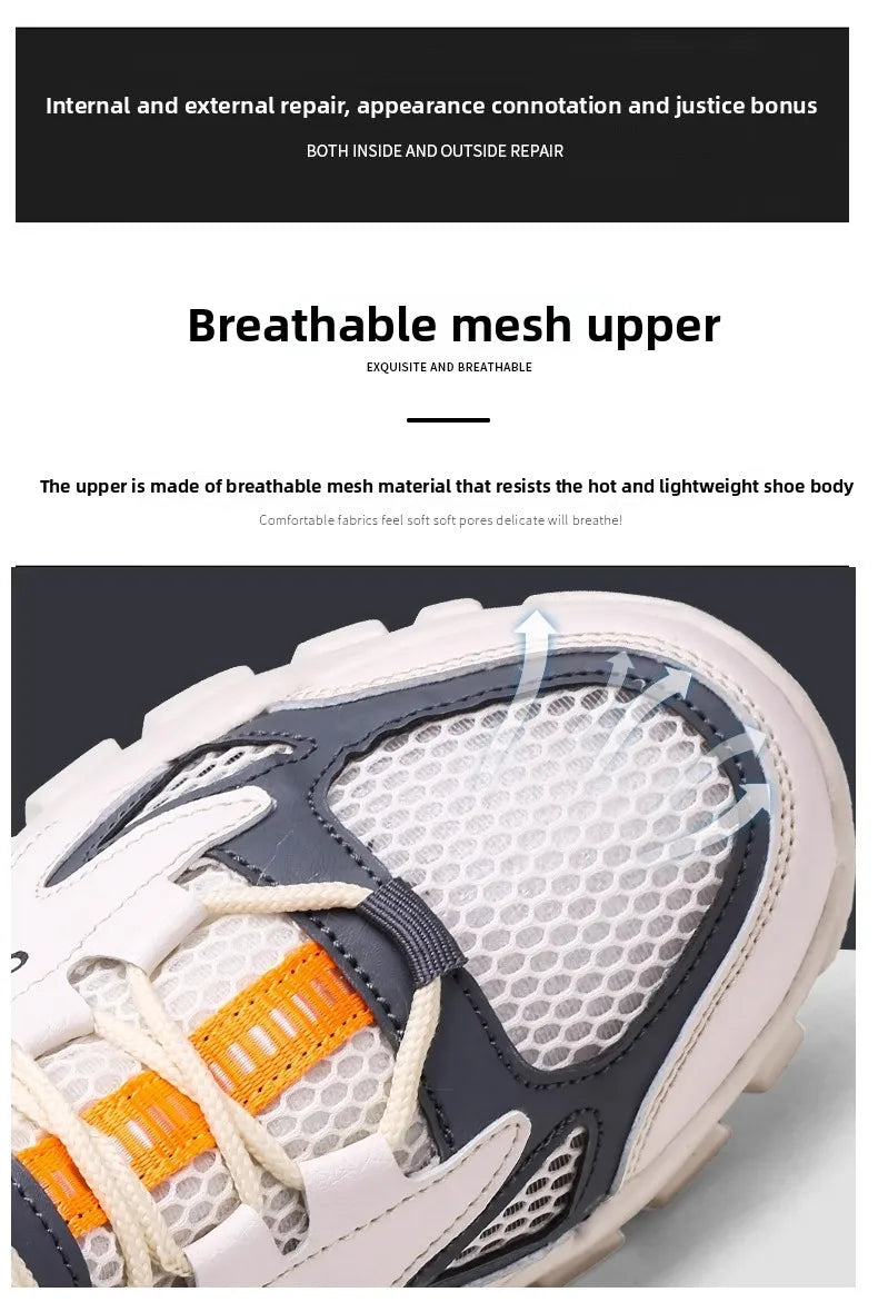 Mens Summer Sandals Breathable Sports Beach Shoes Outdoor Casual Slides for Teenagers TrendyLightweight Footwear New Design