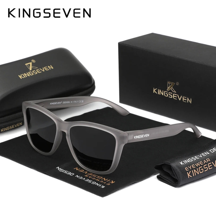 KINGSEVEN Brand Fashion Matte Sunglasses Women Men Polarized Anti-UV400 Lens Glasses TR90 Frame Luxury Outdoor Fishing Eyewear