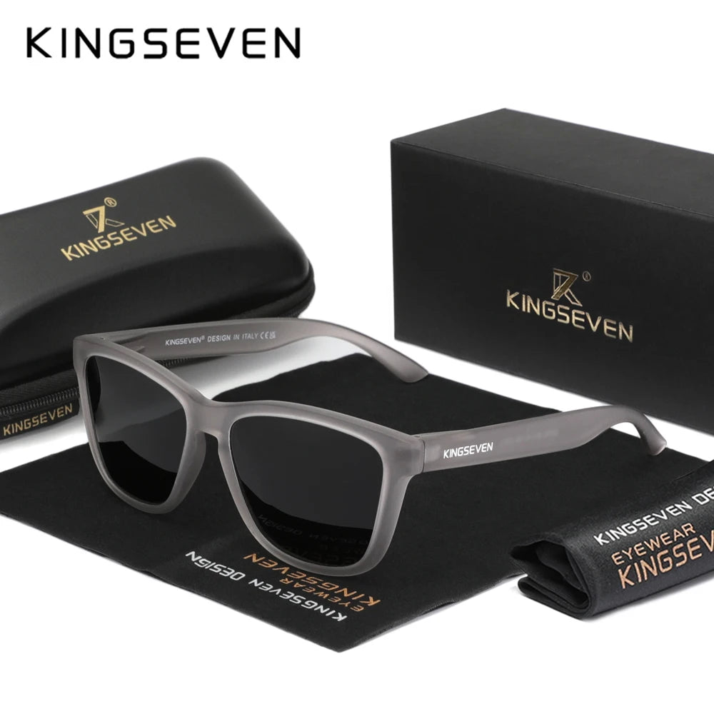 KINGSEVEN Brand Fashion Matte Sunglasses Women Men Polarized Anti-UV400 Lens Glasses TR90 Frame Luxury Outdoor Fishing Eyewear