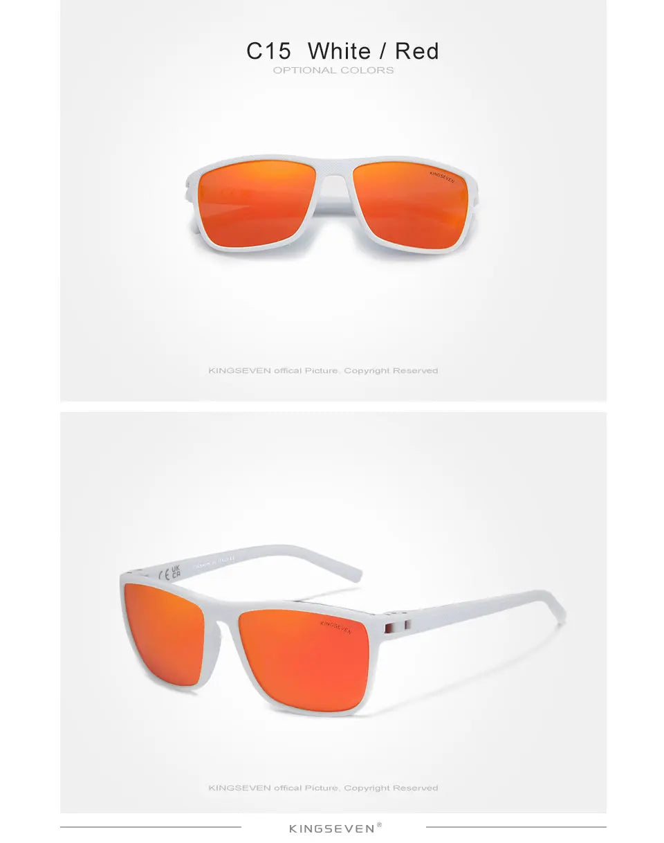 Kingseven Mirror Lens Sunglasses For Men And Woman HD Polarization UV400 Eye Protection Glasses Graininess Scrub Design Eyewear