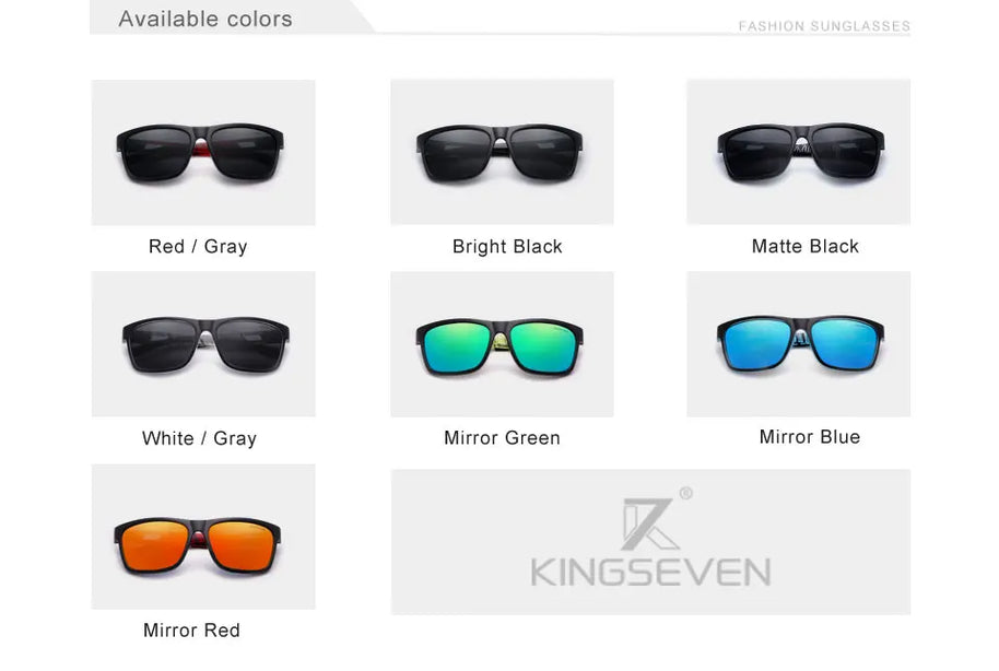 KINGSEVEN 2024 Brand Design Men's Glasses Square Retro TR90 Polarized Sunglasses Women UV Lens Fashion Outdoor Sports Eyewear