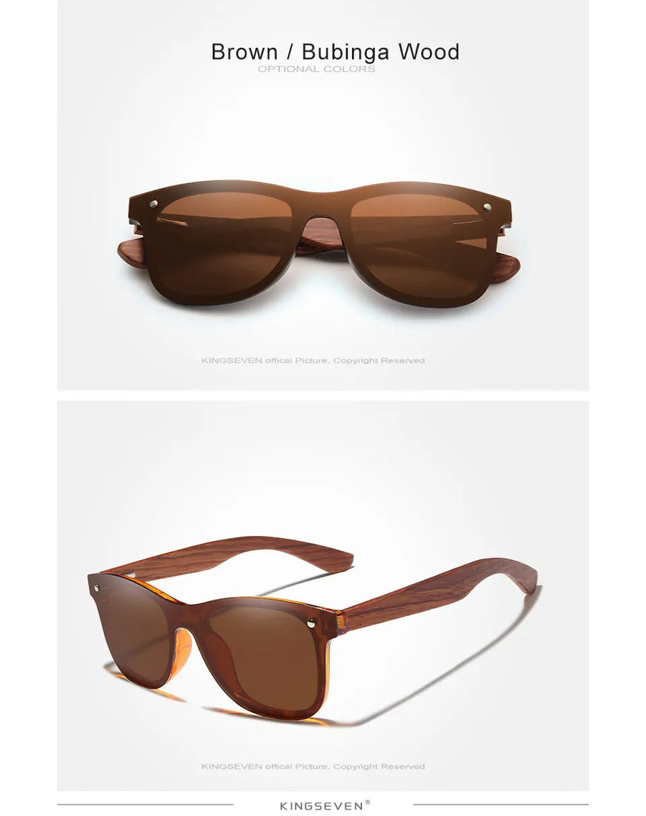 KINGSEVEN Natural Wooden Sunglasses Men Vintage Classic Polarized Fashion Women Elegant Handmade Wood SunGlasses Driving for Men