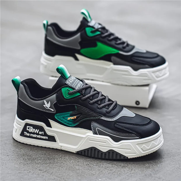 Men's Casual Shoes Soft Sole Breathable Leather Shoes Comfort Trainer Running Jogging Shoes Lightweight Walking Sneakers Male