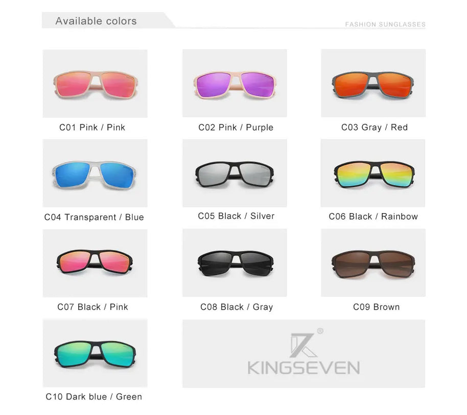 KINGSEVEN Polarized Sunglasses Women Driving Square Frame Sun Glasses sunglasses for Men NEW LC755 Outdoor Travel