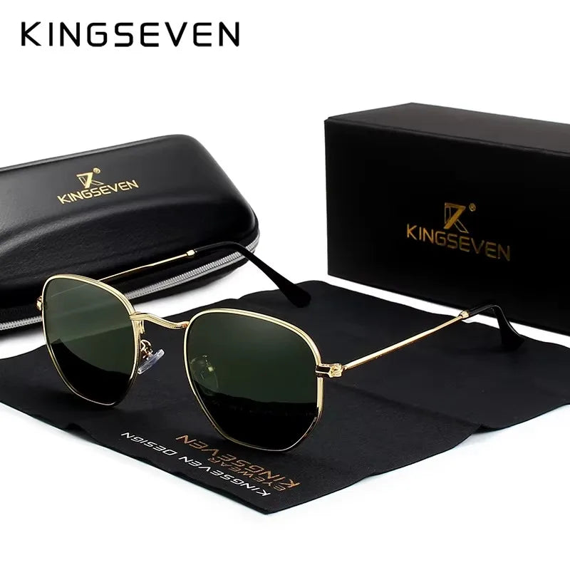 KINGSEVEN Fashion Classical Women Sunglasses Men Polarized UV400 Ladies Round Thin Frame Glassses Luxury Causal Driving Eyewear