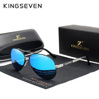 KINGSEVEN 2024 New Sunglasses For Men Design Aviation Alloy Full Frame Glasses HD Polarized UV400 Eye Protection Glasses Eyewear