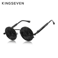 KINGSEVEN Brand Retro Sunglasses Gothic Steampunk Polarized UV400 Men Women Eyewear Round Frame Outdoor Photochromic Glasses