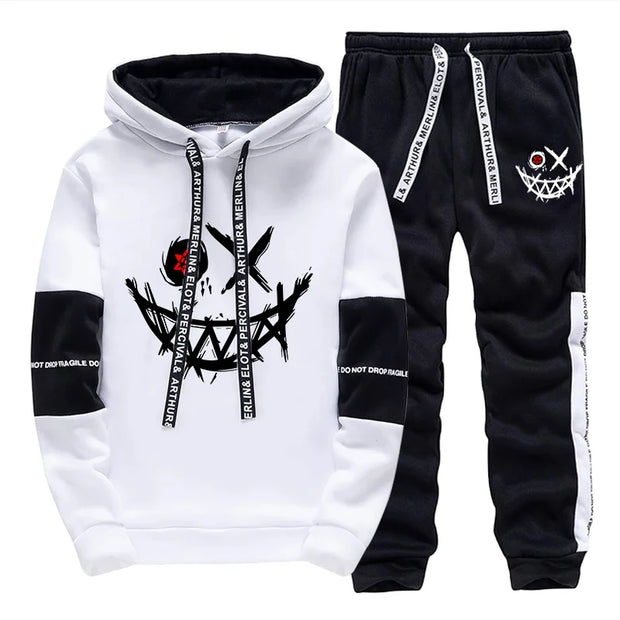2025 New Arrival Men's Tracksuit Hooded Sweatshirt Sweatpants All Season Casual Sporty Jogger Suits Urban Fashion Hoodie Outfits
