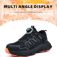 Men Safety Shoes Rotating button Work Sneakers Industrial Puncture-Proof Anti-smash Steel Toe Work Shoes Protective Safety Boots