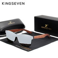 KINGSEVEN Brand Classic Wooden Sunglasses Men/Women Polarized UV400 Mirror Lens Glasses Luxury Wood Frame Retro Eyewear