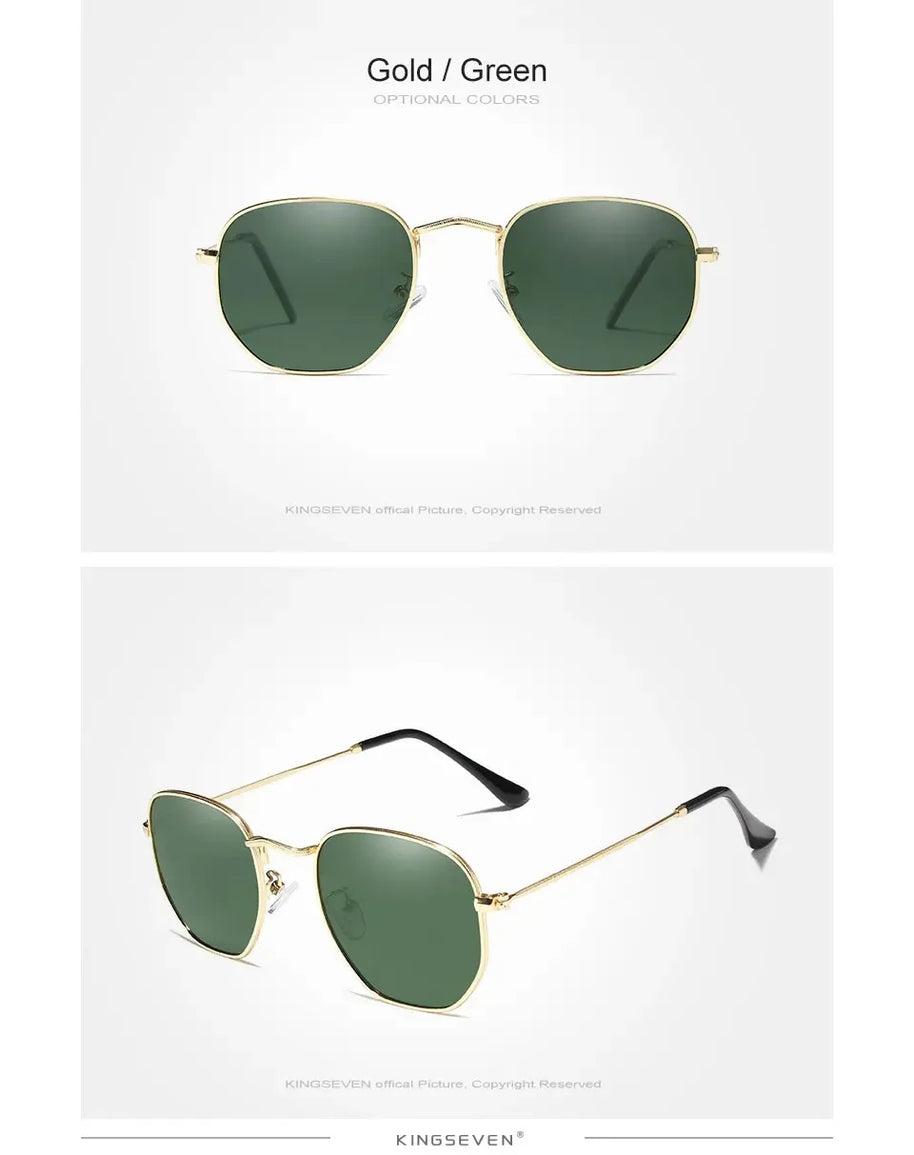 KINGSEVEN Fashion Classical Women Sunglasses Men Polarized UV400 Ladies Round Thin Frame Glassses Luxury Causal Driving Eyewear