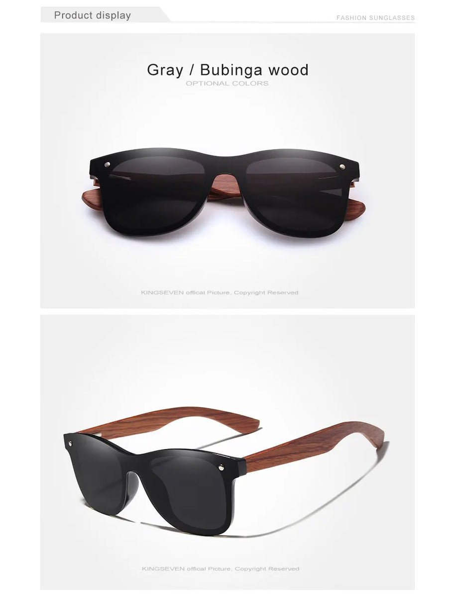 KINGSEVEN Natural Wooden Sunglasses Men Vintage Classic Polarized Fashion Women Elegant Handmade Wood SunGlasses Driving for Men