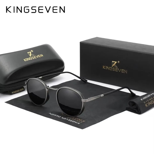 KINGSEVEN Round Frame Sunglasses For Men Polarized UV400 Luxury Brand Design Vintage Women Eyewear Protect High Quality Glasses