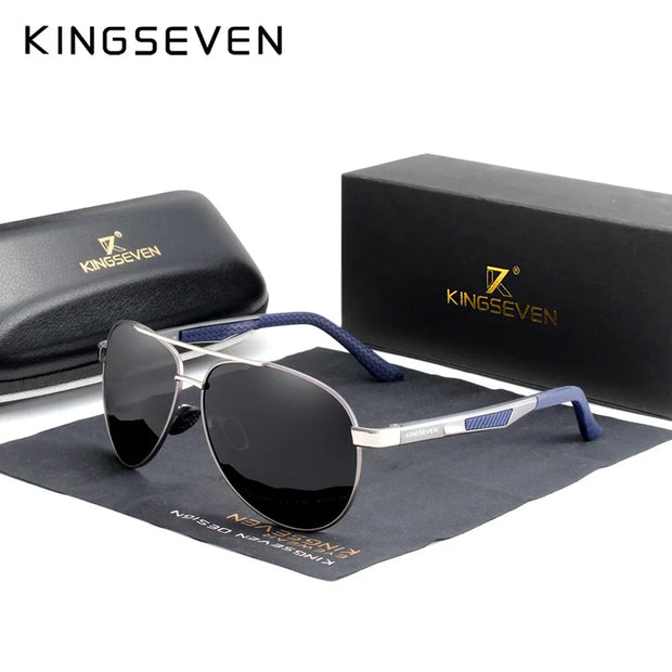 KINGSEVEN Brand Men's Vintage Square Sunglasses Polarized UV400 Eyewear Accessories Male Sun Glasses  Driving Shades For Men