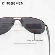 KINGSEVEN Fashion Pilot Rimless Sunglasses Men Classical UV400 Polarized Large Frame Glasses Casual Driving Outdoor Eyewear
