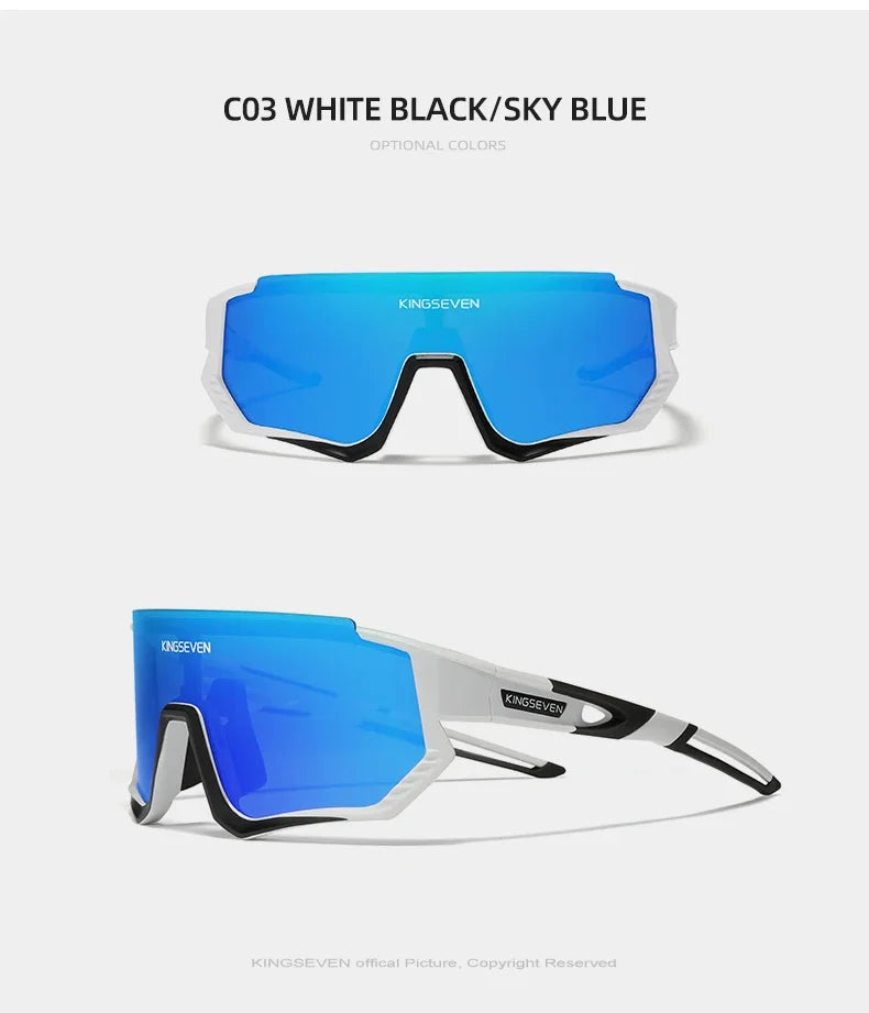 KINGSEVEN Cycling Sunglasses Men Women Mtb Bicycle Glasses Anti-UV Bike Goggles Outdoor Sport bike Large Frame