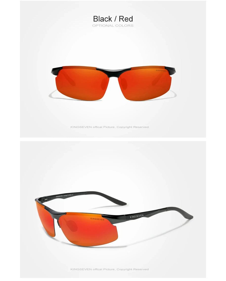KINGSEVEN Aluminum Sunglasses For Men Driving Mirror Lens UV400 Polarized Glasses Cycling Sports Use High Quality Eyewear