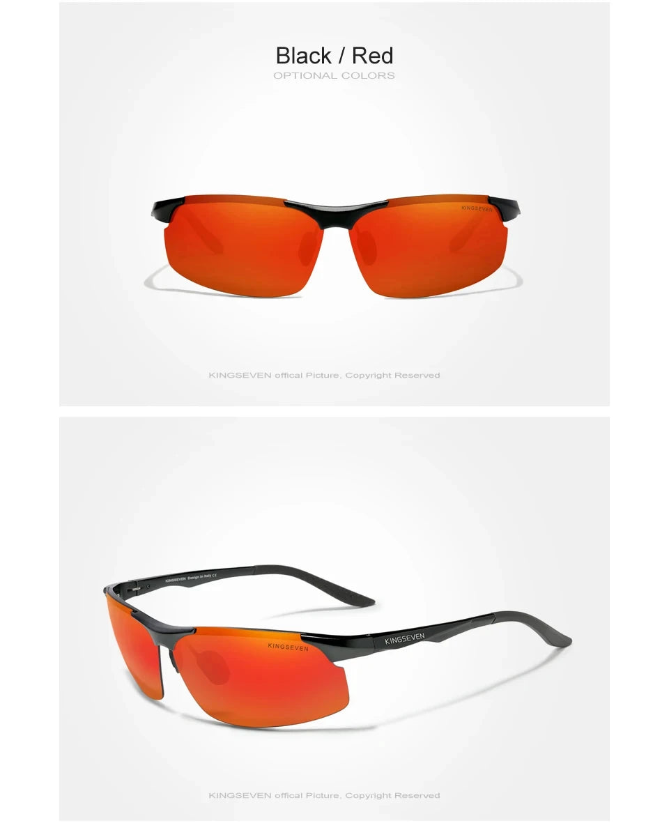 KINGSEVEN Aluminum Sunglasses For Men Driving Mirror Lens UV400 Polarized Glasses Cycling Sports Use High Quality Eyewear