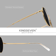 KINGSEVEN Brand Designer Sunglasses Alloy Round Frame Polarized UV400 Women Men Fashion Glassses Classic Anti-glare Eyewear