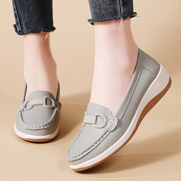 100% cowhide vulcanized women's shoes new large size fashion platform women's shoes light casual sneakers for women sneakers