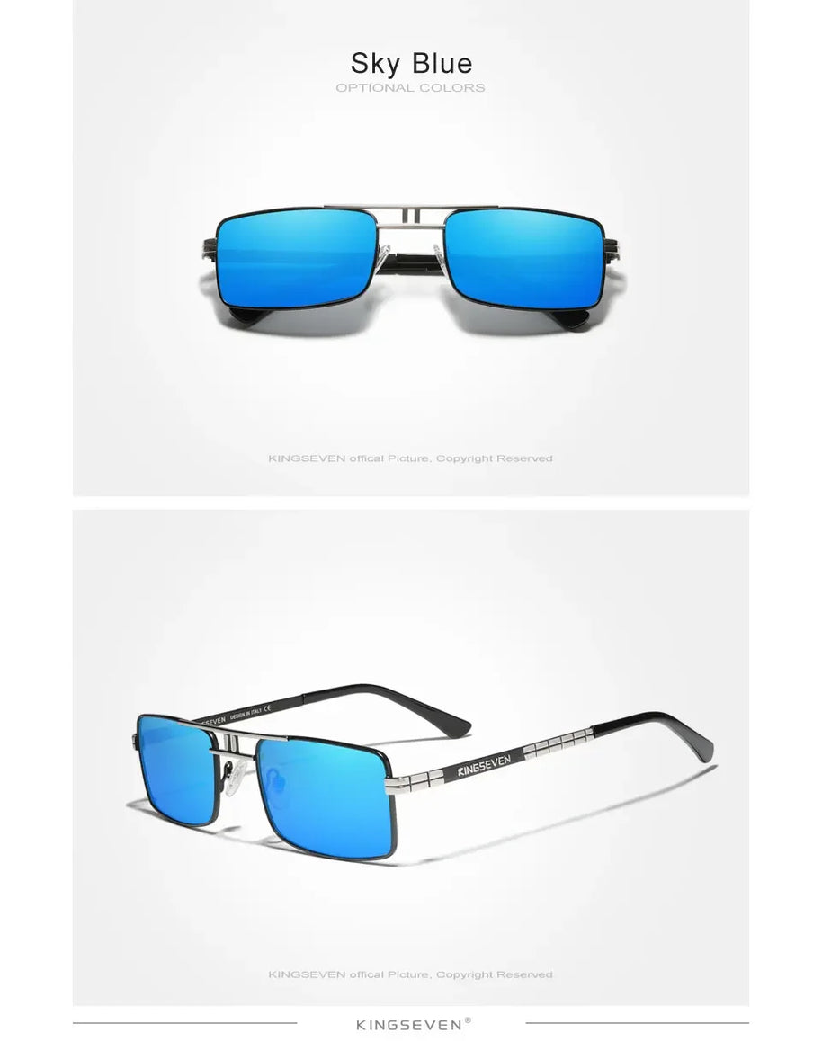 KINGSEVEN Original Fashion Polarized UV400 Sunglasses Vintage Rectangle Frame Men Women Driving Alloy Glasses Outdoor Eyewear