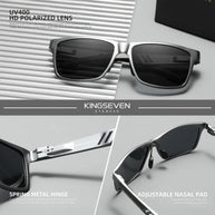 KINGSEVEN Brand Polarized Sunglasses For Men Rectangle Aluminum Driving Glasses Eyewear Shades For Men High Quality
