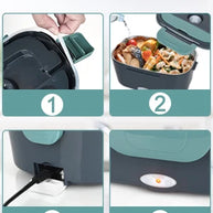 1.5 L 60W Electric Lunch Box Food Warmer Portable Food Heater for Car Or Home - Leak Proof, Lunch Heating Microwave for Truckers